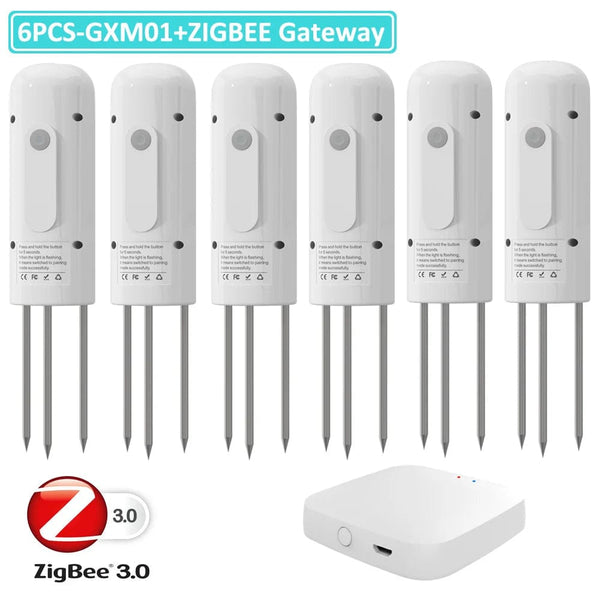 Planet Gates 5PCS GXM01 / CHINA ZIGBEE Plant Monitor Outdoor Soil Temperature Meter Moisture Humidity Tester Sensor Garden Automation Irrigation TUYA Detector