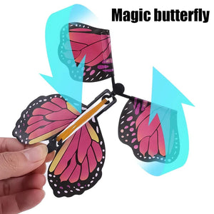 Planet Gates 5Pcs Magic Flying Butterfly Wind Up Toy In The Sky Funny Rubber Band Powered Cards Kids Tricks Props Party Great Surpris Gift