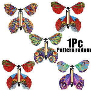 Planet Gates 5Pcs Magic Flying Butterfly Wind Up Toy In The Sky Funny Rubber Band Powered Cards Kids Tricks Props Party Great Surpris Gift