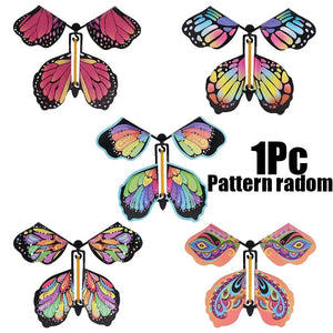 Planet Gates 5Pcs Magic Flying Butterfly Wind Up Toy In The Sky Funny Rubber Band Powered Cards Kids Tricks Props Party Great Surpris Gift