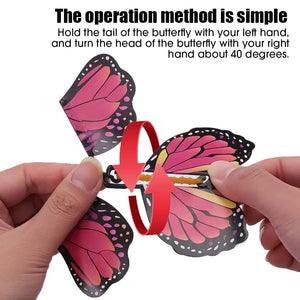 Planet Gates 5Pcs Magic Flying Butterfly Wind Up Toy In The Sky Funny Rubber Band Powered Cards Kids Tricks Props Party Great Surpris Gift