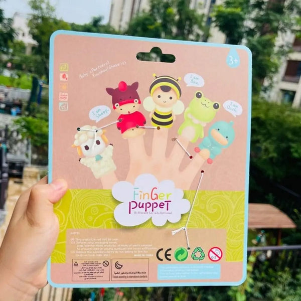 Planet Gates 5PCS Mini Animal Hand Puppet Puppy Doll Finger Puppet Toy Set Montessori Sensory Toys Preschool Parent-Child Storytelling Toys