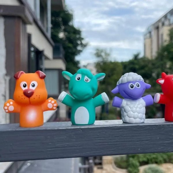 Planet Gates 5PCS Mini Animal Hand Puppet Puppy Doll Finger Puppet Toy Set Montessori Sensory Toys Preschool Parent-Child Storytelling Toys