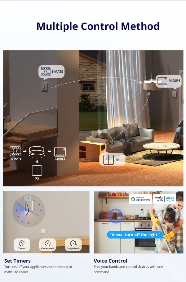 Planet Gates 5PCS MINIR4 / CHINA 1/3/5PCS SONOFF R4 / R3 / R2 MINI Wifi Switch Mini Extreme Smart Home Module Voice Remote Control Alexa Google Home Alice