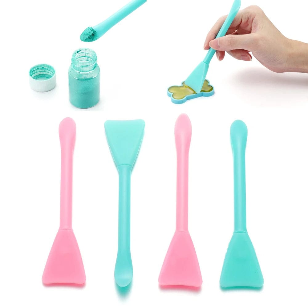 Planet Gates 5Pcs Multifunction Stirring Brush Soft Silicone Brush Powder Spoon Epoxy Resin Tools for DIY Resin Mold Easy To Clean Glue