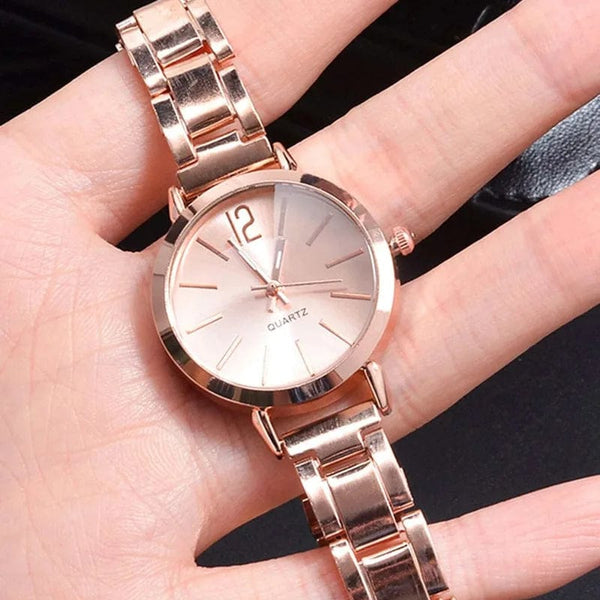 Planet Gates 5pcs no box Ladies Fashion Simple Digital Alloy with Quartz Watch Bracelet 2pcs Set Luxury Women Simple Dial Ladies Watches Reloj Mujer