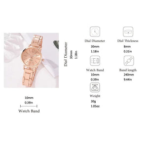 Planet Gates 5pcs no box Ladies Fashion Simple Digital Alloy with Quartz Watch Bracelet 2pcs Set Luxury Women Simple Dial Ladies Watches Reloj Mujer