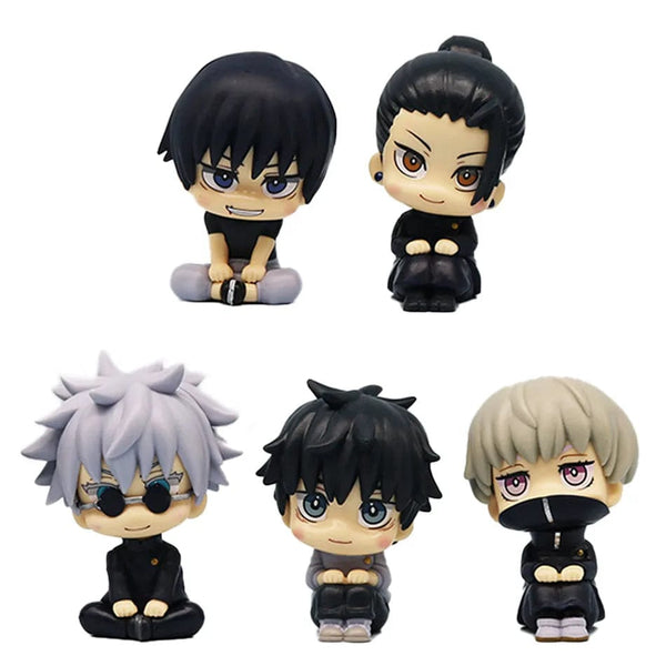 Planet Gates 5PCS No box New 5Pcs/set Jujutsu Kaisen Cute Yuji Itadori Gojo Satoru Q Ver. PVC Action Figures Anime Figure Model Toys Collection Doll Gift