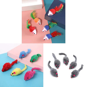 Planet Gates 5Pcs Plush Catmint Simulation Mouse Interactive Cat Pet Catnip Teasing Interactive Toy For Kitten Gifts Supplies By Random Color