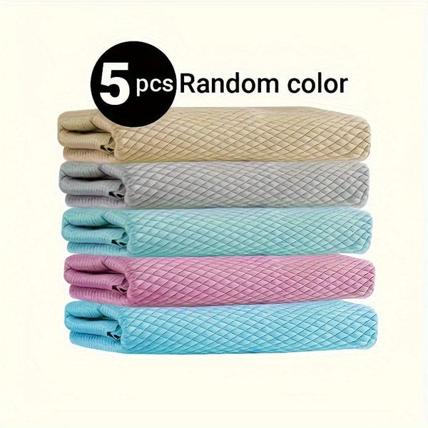 Planet Gates 5pcs Random Colors 1pc/5pcs/10pcs Wiping Cloth, Car Washing Towel, Car Wiping Cloth, Multi-purpose Traceless Wiping Cloth For Car