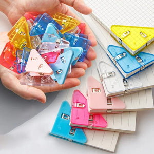 Planet Gates 5pcs random Kawaii 5pcs Triangle Corner Clips File Paper Clips File Index Photo Clamp Page Holder Korean Stationery Office Desk Organizer