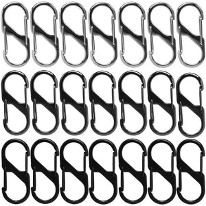 Planet Gates 5Pcs S Type Zinc Alloy Carabiner with Lock Mini Keychain Hook Anti-Theft Outdoor Camping Backpack Buckle Key-Lock Accessories