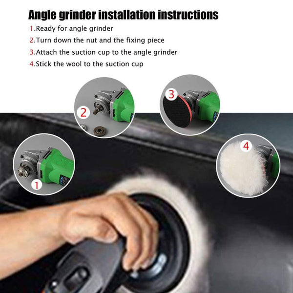 Planet Gates 5pcs/set 5pcs Car Polishing Kit - 3'' Buffing Wheel Pad, M10 Drill Connector, Waxing & Paint Care For Auto Styling