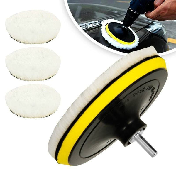 Planet Gates 5pcs/Set 5pcs/Set 10.16 Cm Car Polishing Waxing Buffing Wheel Pad Car Polisher Kit For Auto M10/M14 Drill Connector Car Paint Care Car-styling