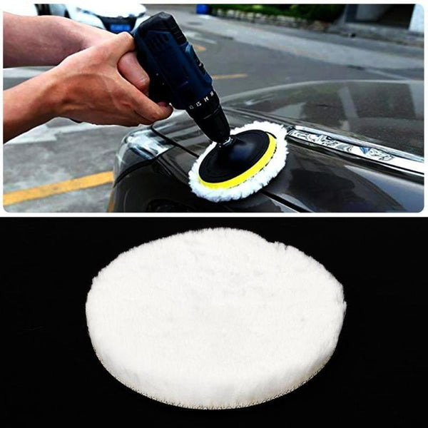 Planet Gates 5pcs/Set 5pcs/Set 10.16 Cm Car Polishing Waxing Buffing Wheel Pad Car Polisher Kit For Auto M10/M14 Drill Connector Car Paint Care Car-styling