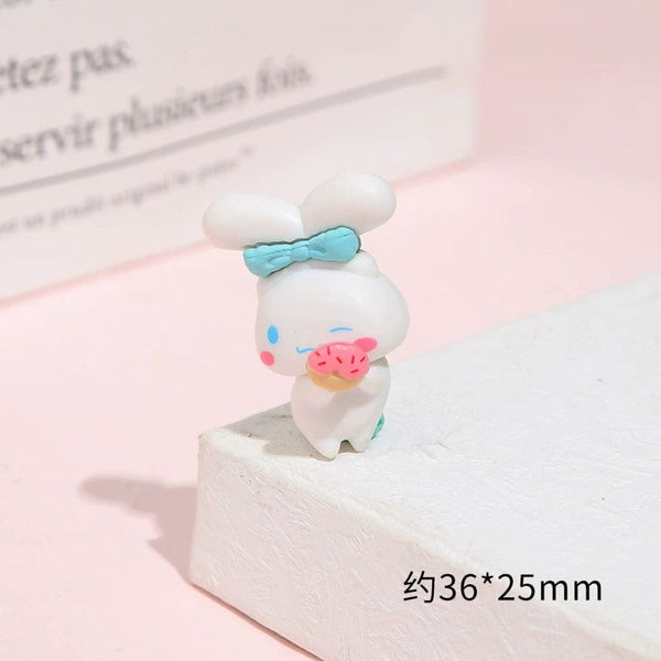 Planet Gates 5Pcs/set Mini Sanrio Figuren Doll 3cm Hello Kitty Kuromi melody Cake decoration model desktop toy car decoration