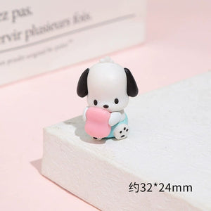 Planet Gates 5Pcs/set Mini Sanrio Figuren Doll 3cm Hello Kitty Kuromi melody Cake decoration model desktop toy car decoration