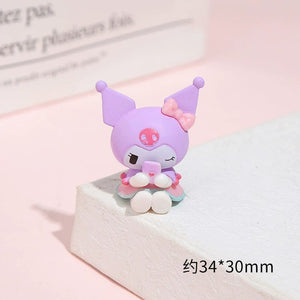 Planet Gates 5Pcs/set Mini Sanrio Figuren Doll 3cm Hello Kitty Kuromi melody Cake decoration model desktop toy car decoration