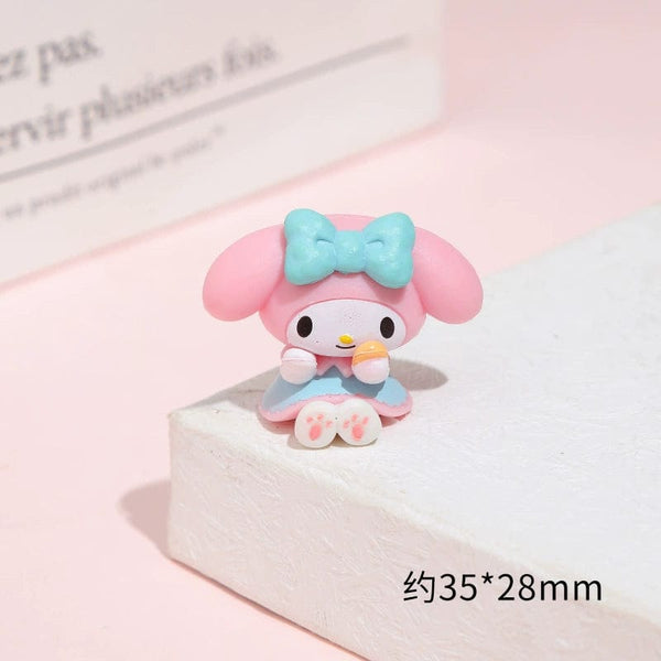 Planet Gates 5Pcs/set Mini Sanrio Figuren Doll 3cm Hello Kitty Kuromi melody Cake decoration model desktop toy car decoration