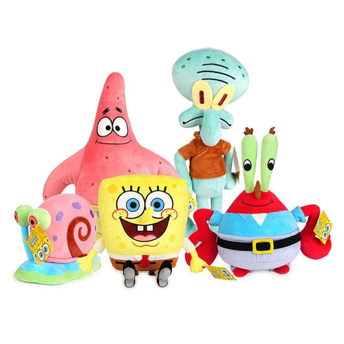 Planet Gates 5pcs whole set 22-40Cm 100% Genuine Spongebob Patrick Star Kawaii Cartoon Animal Plush Toy Stuffed Doll Cartoon Soft Kids Toys Birthday Gift