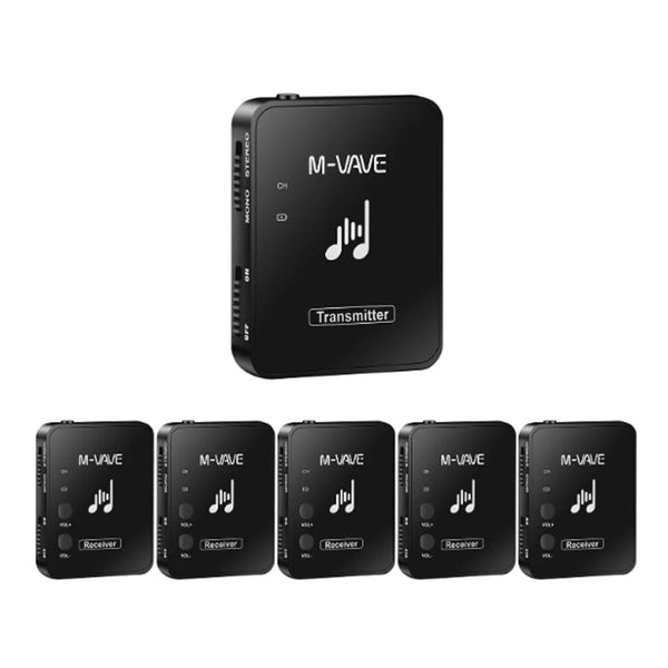Planet Gates 5Receiver1Transmite M-VAVE WP-10 2.4GHz Wireless Earphone Monitor Transmission System Rechargeable Transmitter & Receiver Stereo Mono Recording