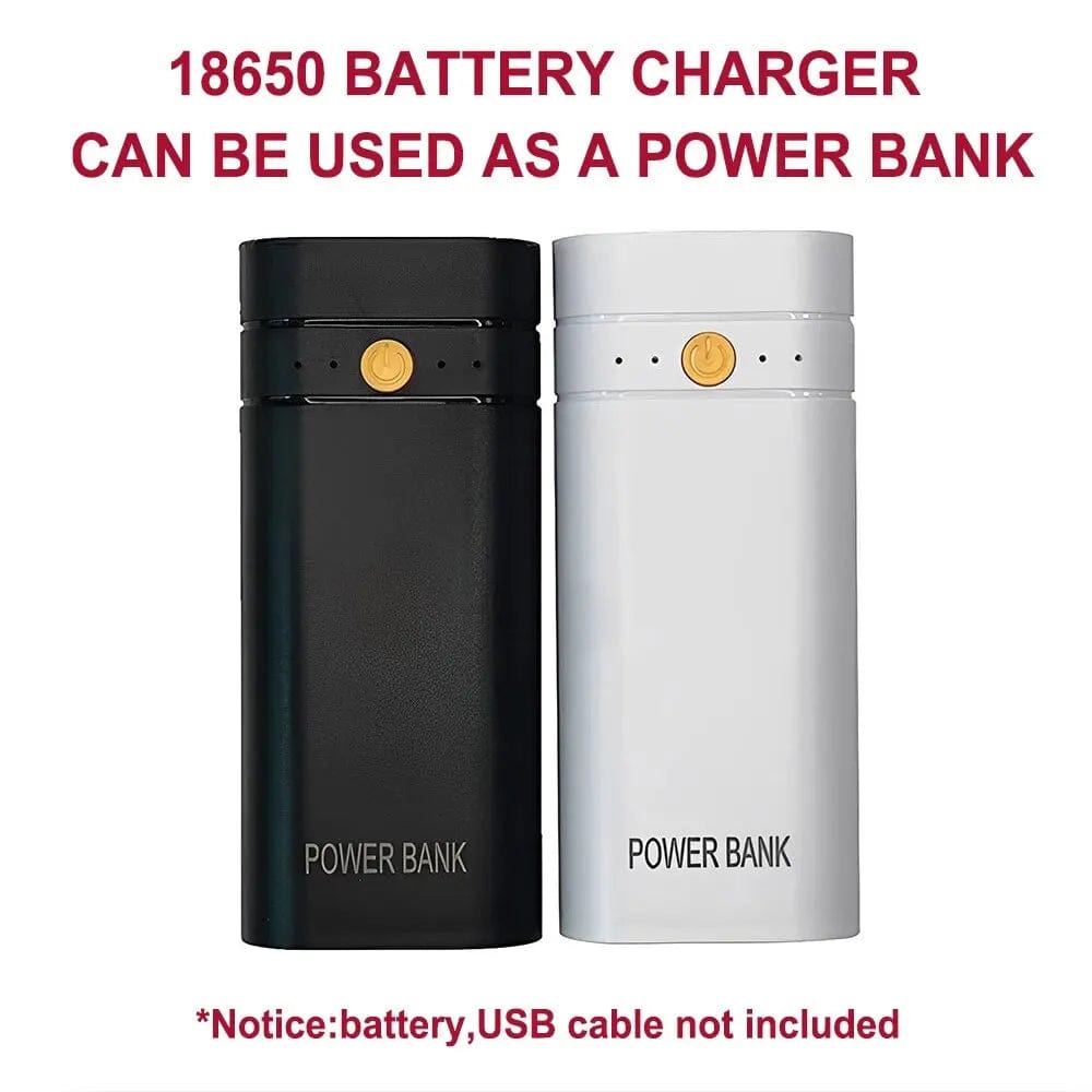 Planet Gates 5V 2A 6000mAh 2X 18650 USB Type-C Battery Charger Case DIY Power Bank Box For Phone Electronic Charging Not Including Batteries