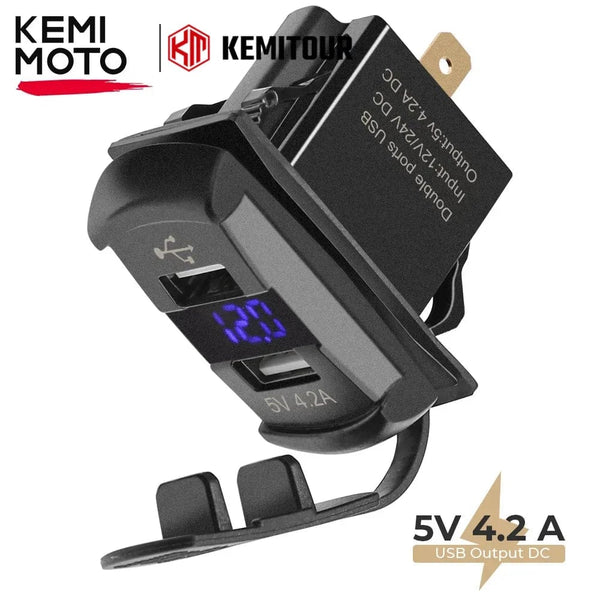 Planet Gates 5V 4.2A / CHINA 5V 4.2A LED Car Charger Dual USB Switch For Can-AM Maverick X3 Compatible with Polaris RZR 1000 800 900 Ranger for Boat UTV ATV