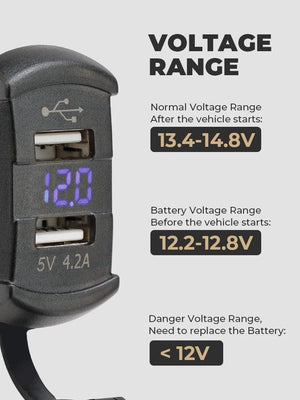 Planet Gates 5V 4.2A / CHINA 5V 4.2A LED Car Charger Dual USB Switch For Can-AM Maverick X3 Compatible with Polaris RZR 1000 800 900 Ranger for Boat UTV ATV