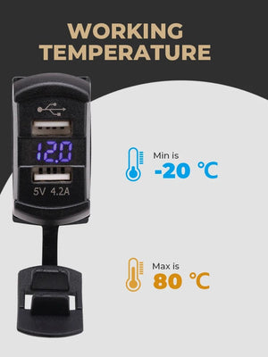 Planet Gates 5V 4.2A / CHINA 5V 4.2A LED Car Charger Dual USB Switch For Can-AM Maverick X3 Compatible with Polaris RZR 1000 800 900 Ranger for Boat UTV ATV