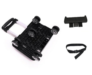 Planet Gates 5wheels-belt-support Portable 4/5 Wheel Trolley Rack Aluminum Alloy Foldable Pullling Rod Carrier for Student Backpack Pet Bag Load Bearing 15kg