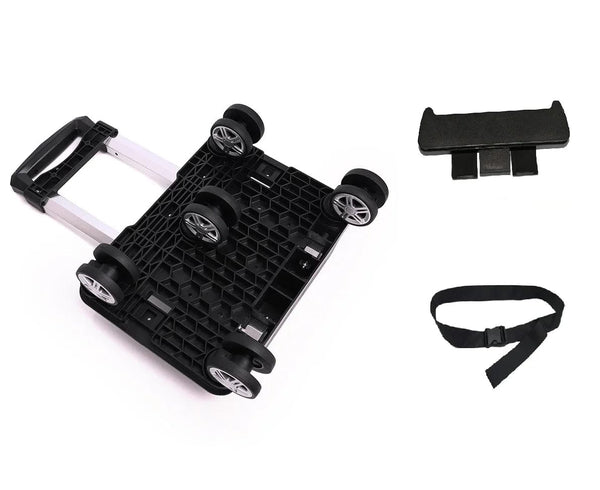 Planet Gates 5wheels-belt-support Portable 4/5 Wheel Trolley Rack Aluminum Alloy Foldable Pullling Rod Carrier for Student Backpack Pet Bag Load Bearing 15kg