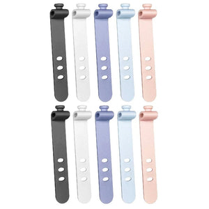 Planet Gates 5X pink Phone Cable Organizer Earphone Clip Charger Cord Management 3 Hole Line Storge Holder Clips Data Line Bobbin Winder Straps