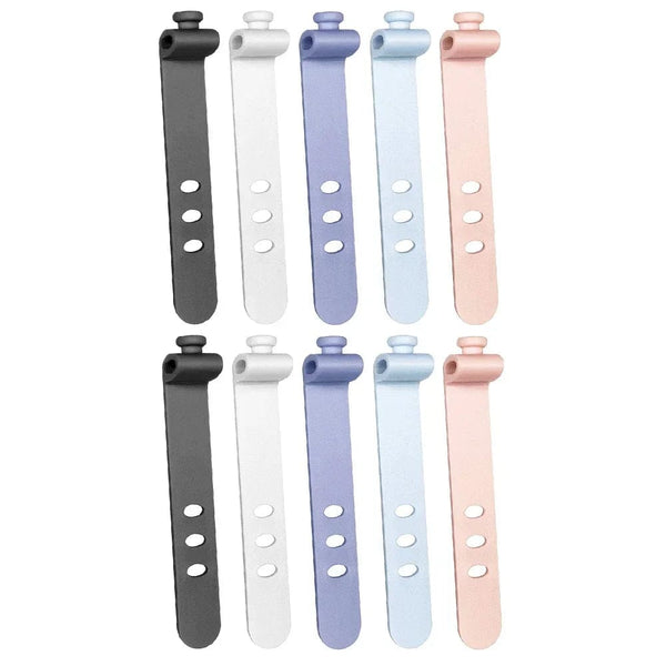 Planet Gates 5X pink Phone Cable Organizer Earphone Clip Charger Cord Management 3 Hole Line Storge Holder Clips Data Line Bobbin Winder Straps