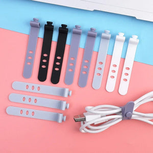 Planet Gates 5X pink Phone Cable Organizer Earphone Clip Charger Cord Management 3 Hole Line Storge Holder Clips Data Line Bobbin Winder Straps