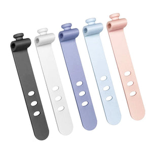 Planet Gates 5X pink Phone Cable Organizer Earphone Clip Charger Cord Management 3 Hole Line Storge Holder Clips Data Line Bobbin Winder Straps