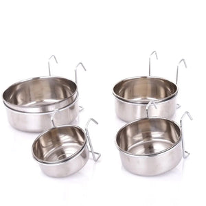 Planet Gates 5x12cm Cat Hanger Cage Cup Stainless Steel Pet Feeding Tools Stationary Dog Bowl Hanging Feeder Dish Travel Food Water Bowls