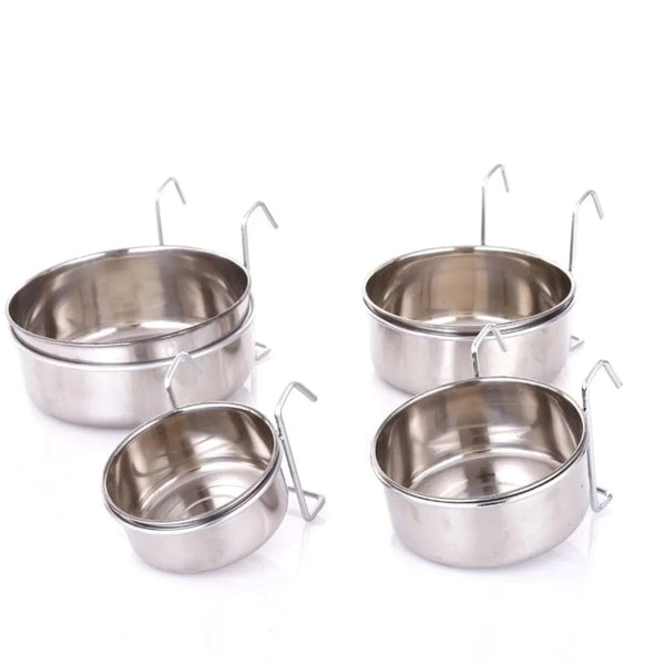 Planet Gates 5x12cm Cat Hanger Cage Cup Stainless Steel Pet Feeding Tools Stationary Dog Bowl Hanging Feeder Dish Travel Food Water Bowls
