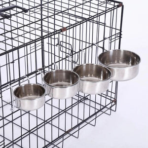 Planet Gates 5x12cm Cat Hanger Cage Cup Stainless Steel Pet Feeding Tools Stationary Dog Bowl Hanging Feeder Dish Travel Food Water Bowls