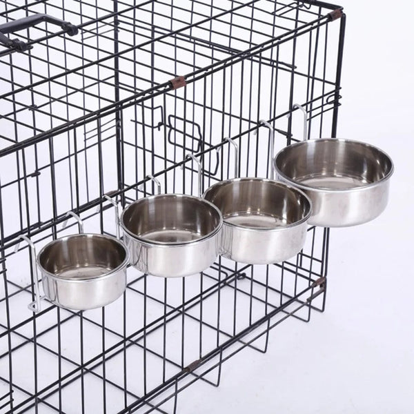 Planet Gates 5x12cm Cat Hanger Cage Cup Stainless Steel Pet Feeding Tools Stationary Dog Bowl Hanging Feeder Dish Travel Food Water Bowls