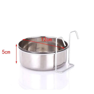 Planet Gates 5x12cm Cat Hanger Cage Cup Stainless Steel Pet Feeding Tools Stationary Dog Bowl Hanging Feeder Dish Travel Food Water Bowls