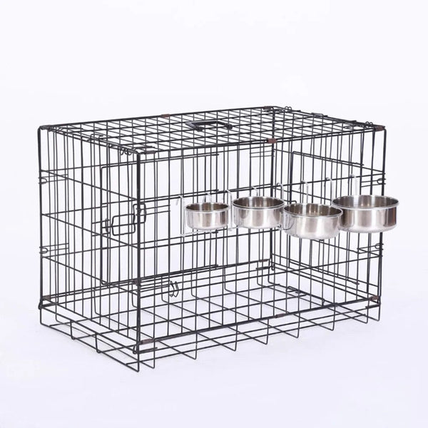 Planet Gates 5x12cm Cat Hanger Cage Cup Stainless Steel Pet Feeding Tools Stationary Dog Bowl Hanging Feeder Dish Travel Food Water Bowls