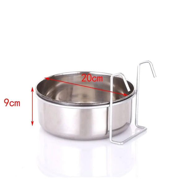 Planet Gates 5x12cm Cat Hanger Cage Cup Stainless Steel Pet Feeding Tools Stationary Dog Bowl Hanging Feeder Dish Travel Food Water Bowls
