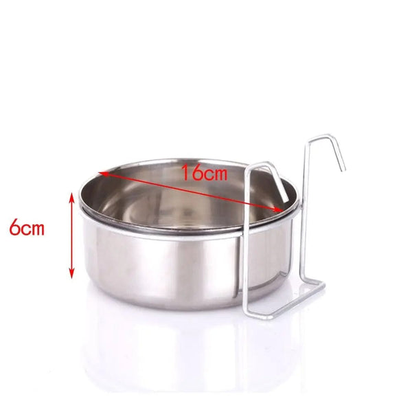 Planet Gates 5x12cm Cat Hanger Cage Cup Stainless Steel Pet Feeding Tools Stationary Dog Bowl Hanging Feeder Dish Travel Food Water Bowls