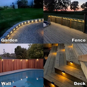 Planet Gates 6/10 Pack Solar Outdoor Deck Light, LED Step Light, Outdoor Waterproof, Balcony Lighting Decorative, Stair Fence Wall Patio Garden Courtyard Villa Driveway Path Pedestrian Passage Light