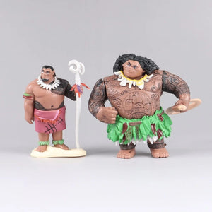 Planet Gates 6/10Pcs Set Disney Movie Moana Figure Dolls Set Demigod Maui Moana Waialiki Heihei Action Figure Model Kids birthday Gift