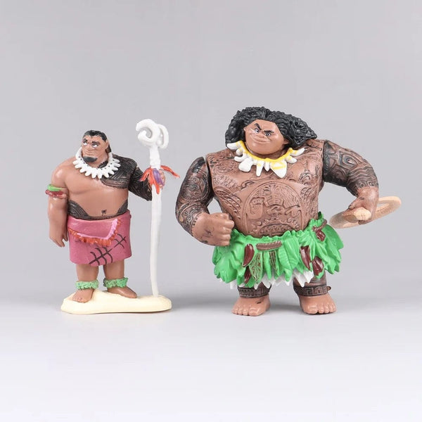 Planet Gates 6/10Pcs Set Disney Movie Moana Figure Dolls Set Demigod Maui Moana Waialiki Heihei Action Figure Model Kids birthday Gift