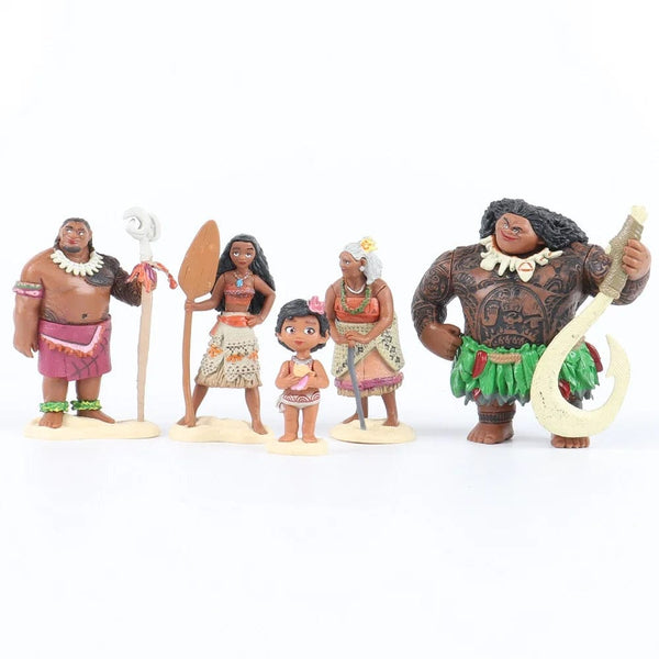 Planet Gates 6/10Pcs Set Disney Movie Moana Figure Dolls Set Demigod Maui Moana Waialiki Heihei Action Figure Model Kids birthday Gift