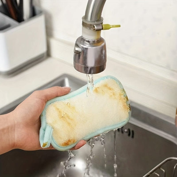 Planet Gates 6/12pcs Dish Cloths Sponge With Hanging Loop, Multi Purpose Cleaning Sponge For Tableware, Dishwashing Towels, Double Sided Cleaning Sponge, Scrubbing Magic Sponge, Scouring Pads, Cleaning Tools, Kitchen Accessories
