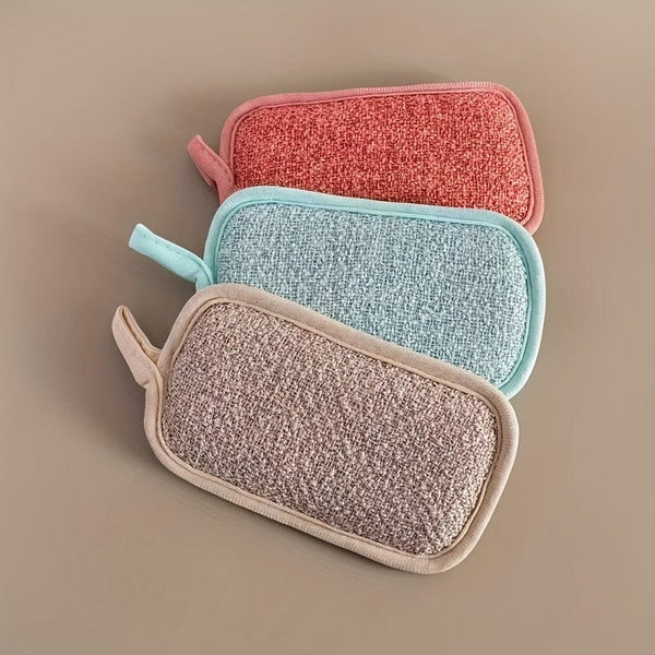 Planet Gates 6/12pcs Dish Cloths Sponge With Hanging Loop, Multi Purpose Cleaning Sponge For Tableware, Dishwashing Towels, Double Sided Cleaning Sponge, Scrubbing Magic Sponge, Scouring Pads, Cleaning Tools, Kitchen Accessories
