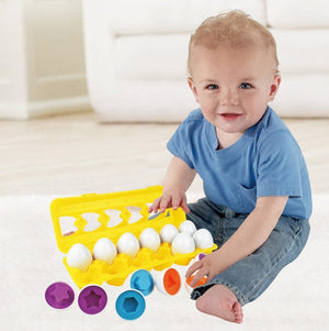 Planet Gates 6/12PCS Montessori Smart Eggs In Cup Education Early Learning Geometric Shape Math Alphabet Puzzle Sorter Game Baby Toy Children